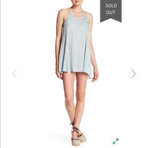 Intimately Free People Blue Sequin Halter Dress